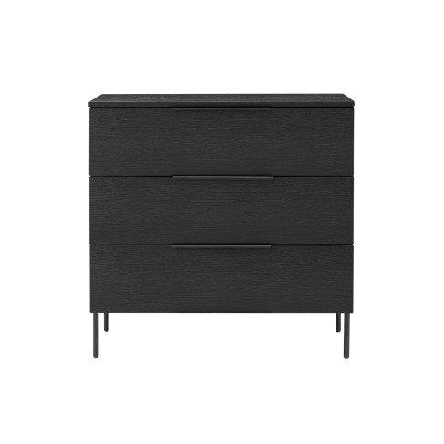 Luna Modern 3 Drawer Chest - Black