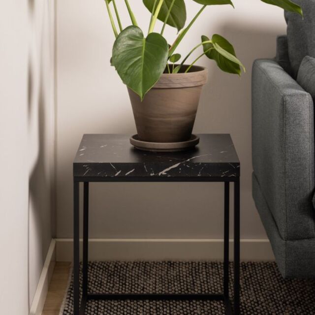 Barossa Coffee Table with Black Marble Marquina Top & Black Steel Base 40cm - image 1