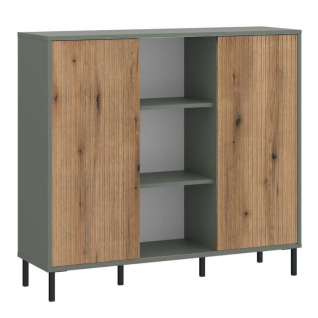 Darwin Sideboard 2 Door in Green/Oak - image 1