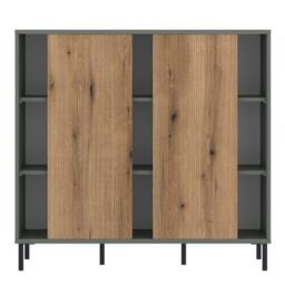 Darwin Sideboard 2 Door in Green/Oak - thumbnail 2