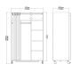 Uppsala Open Mobile Wardrobe Unit in Jackson Hickory Oak with a Beige Textile Curtain on Wheels - thumbnail 6