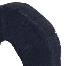 Sculpture Black with Mango Wood Travertine Base Corvessa - thumbnail 5