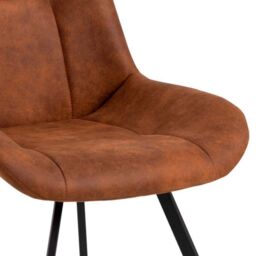 Waylor Dining Chair in Brown Fabric Set of 2 - thumbnail 6