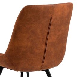 Waylor Dining Chair in Brown Fabric Set of 2 - thumbnail 5