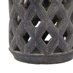 Coastal Glow: Amalfi Grey Large Lattice Lantern - thumbnail 3