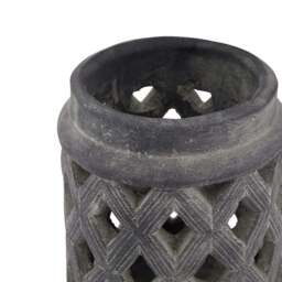 Coastal Glow: Amalfi Grey Large Lattice Lantern - thumbnail 2