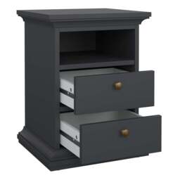 Paris Package - Bedside 2 Drawers + Chest of 4 Drawers + Wardrobe with 2 Doors Matt Grey - thumbnail 3