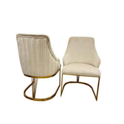 Chelmsford Velvet Dining Chair – Available in Sets of 2, 4, or 6 - Gold Frame