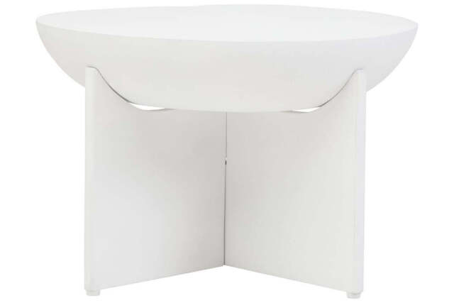 Knutsford Whitewash Mango Wood Round Coffee Table – Contemporary Round Coffee Table - image 1