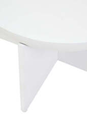 Knutsford Whitewash Mango Wood Round Coffee Table – Contemporary Round Coffee Table - thumbnail 4