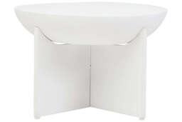 Knutsford Whitewash Mango Wood Round Coffee Table – Contemporary Round Coffee Table - thumbnail 1