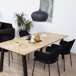 Lima Dining Chair with Armrest in Black Set of 2 - thumbnail 3
