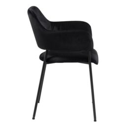 Lima Dining Chair with Armrest in Black Set of 2 - thumbnail 2