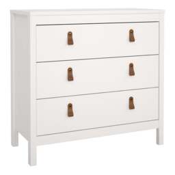 Barcelona Chest 3 Drawers in White - thumbnail 1