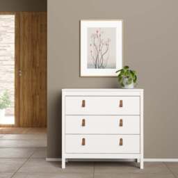 Barcelona Chest 3 Drawers in White - thumbnail 5