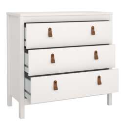 Barcelona Chest 3 Drawers in White - thumbnail 4
