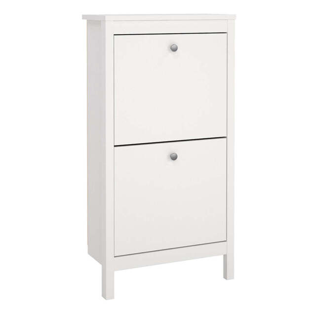 Madrid Shoe Cabinet 2 Flip Down Doors White - image 1