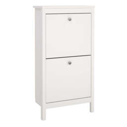 Madrid Shoe Cabinet 2 Flip Down Doors White - thumbnail 1