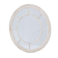 Washed Wood Round Framed Mirror - thumbnail 2