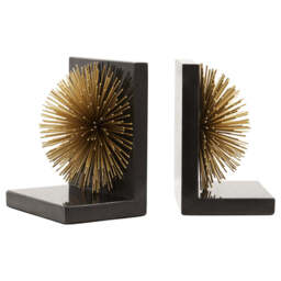Breeze Set of Two Gold Finish Starburst Bookends