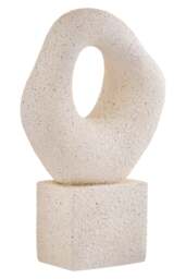 Abstract Dune Cream On Textured Sculpture Loop Pedestal - thumbnail 2