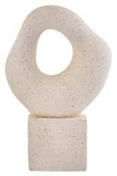 Abstract Dune Cream On Textured Sculpture Loop Pedestal - thumbnail 1