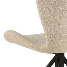 Batilda Swivel Dining Chairs in Cream Fabric – Set of 2 - thumbnail 6
