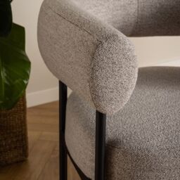 Oakfield Lounge Chair in Beige Fabric with Black Metal Legs - thumbnail 4