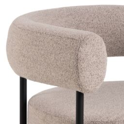 Oakfield Lounge Chair in Beige Fabric with Black Metal Legs - thumbnail 5