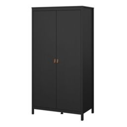 Barcelona Wardrobe with 2 Doors in Matt Black - thumbnail 4