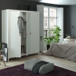 Barcelona Wardrobe with 3 Doors in White - thumbnail 4