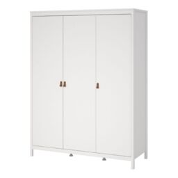 Barcelona Wardrobe with 3 Doors in White - thumbnail 3