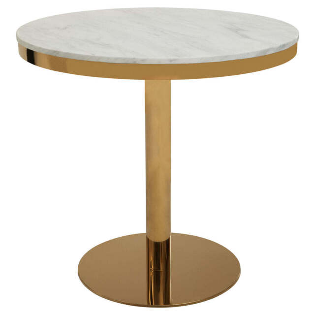 Isola Round Marble Dining Table – Gold Base - image 1