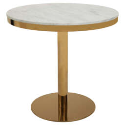 Isola Round Marble Dining Table – Gold Base - thumbnail 1