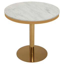 Isola Round Marble Dining Table – Gold Base - thumbnail 6