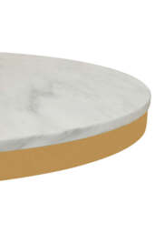 Isola Round Marble Dining Table – Gold Base - thumbnail 4
