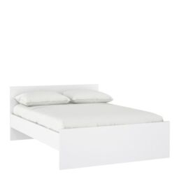 Naia Double Bed Frame 4ft6 (140 x 190cm) in White High Gloss Finish - thumbnail 1