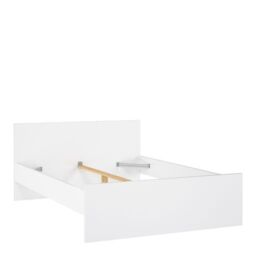 Naia Double Bed Frame 4ft6 (140 x 190cm) in White High Gloss Finish - thumbnail 3