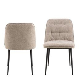 Brooke Dining Chair in Monza Beige Set of 2 - thumbnail 2