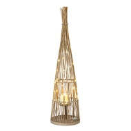 Large Conical Wicker Lantern with Glass Holder & LED Lights - thumbnail 2