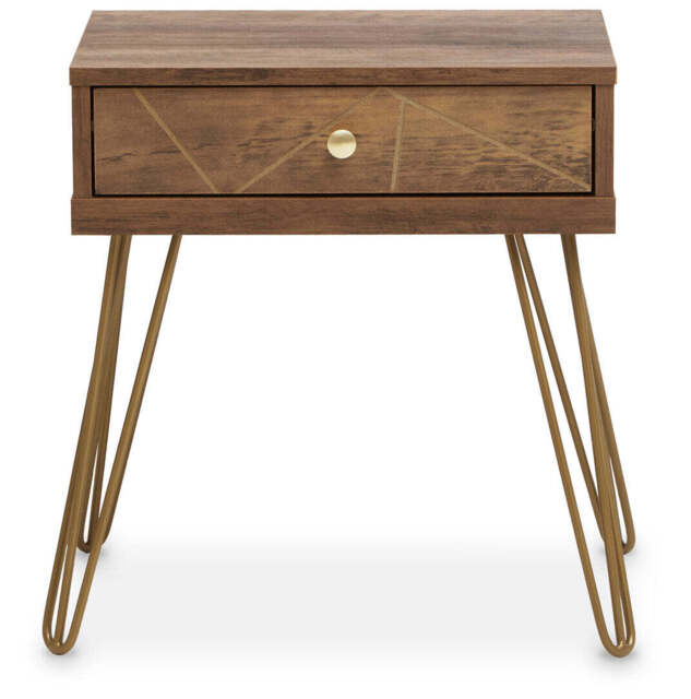 Chelmsford 1-Drawer Side Table with Hairpin Legs – Industrial Accent Table - image 1