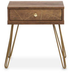 Chelmsford 1-Drawer Side Table with Hairpin Legs – Industrial Accent Table - thumbnail 1