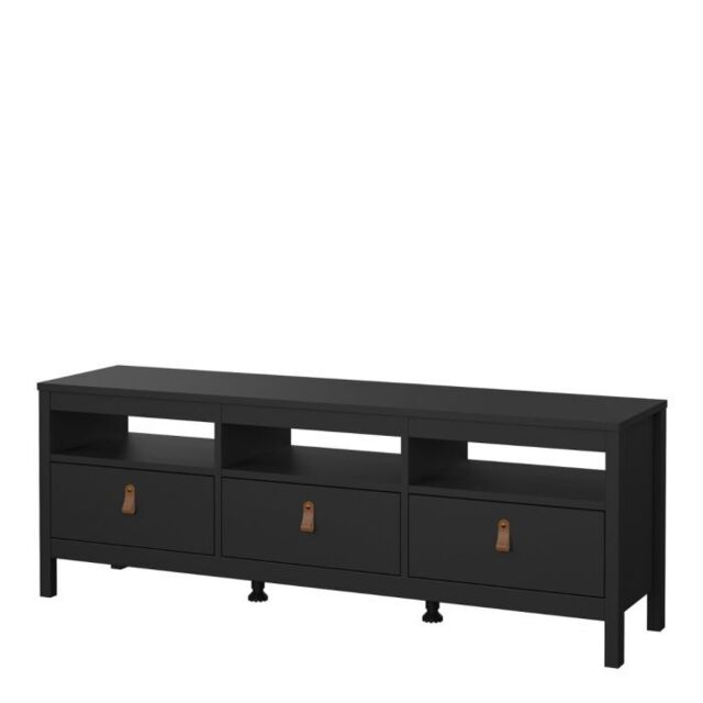 Barcelona TV Unit with 3 Drawers in Matte Black Finish - image 1