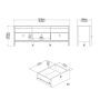 Barcelona TV Unit with 3 Drawers in Matte Black Finish - thumbnail 6