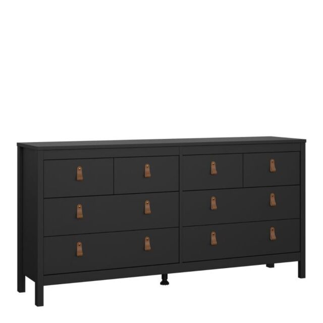 Barcelona Double Dresser 4+4 Drawers in Matt Black - image 1