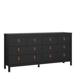 Barcelona Double Dresser 4+4 Drawers in Matt Black - thumbnail 1