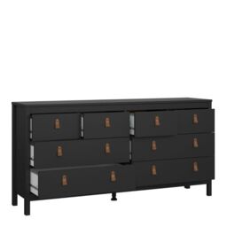 Barcelona Double Dresser 4+4 Drawers in Matt Black - thumbnail 3