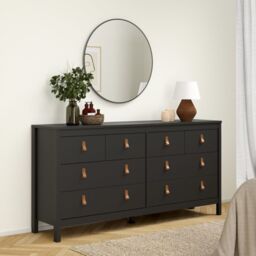 Barcelona Double Dresser 4+4 Drawers in Matt Black - thumbnail 5