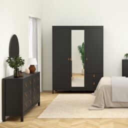 Barcelona Double Dresser 4+4 Drawers in Matt Black - thumbnail 4