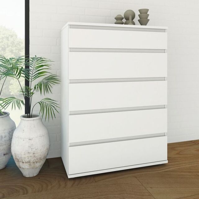 Nova 5 Drawer Chest in White - image 1